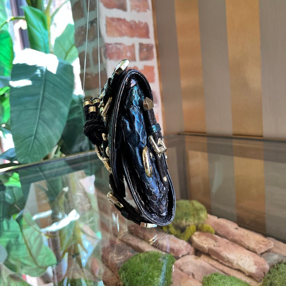 Versace Canyon Multicolor Ombre Python Clutch - image 3